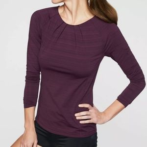 Athleta Stinson Back Zip Long Sleeve Top Wild Bloom Small